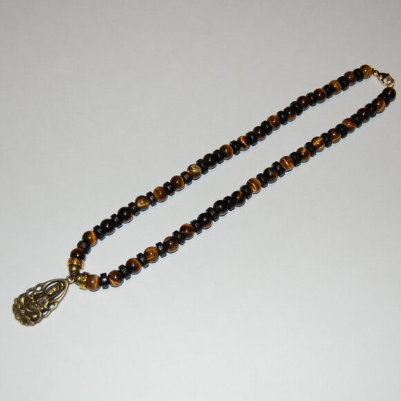 Tiger Eye Necklace,Buddha Necklace,Tiger Eye Buddha Necklace - Picture 4 of 4